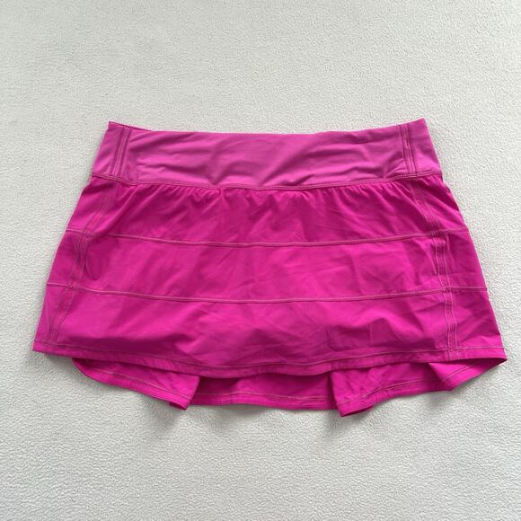 Lululemon Women Pow Pink Pace Rival Mid Rise Skirt 4-way Stretch 13” Skort 8 Reg